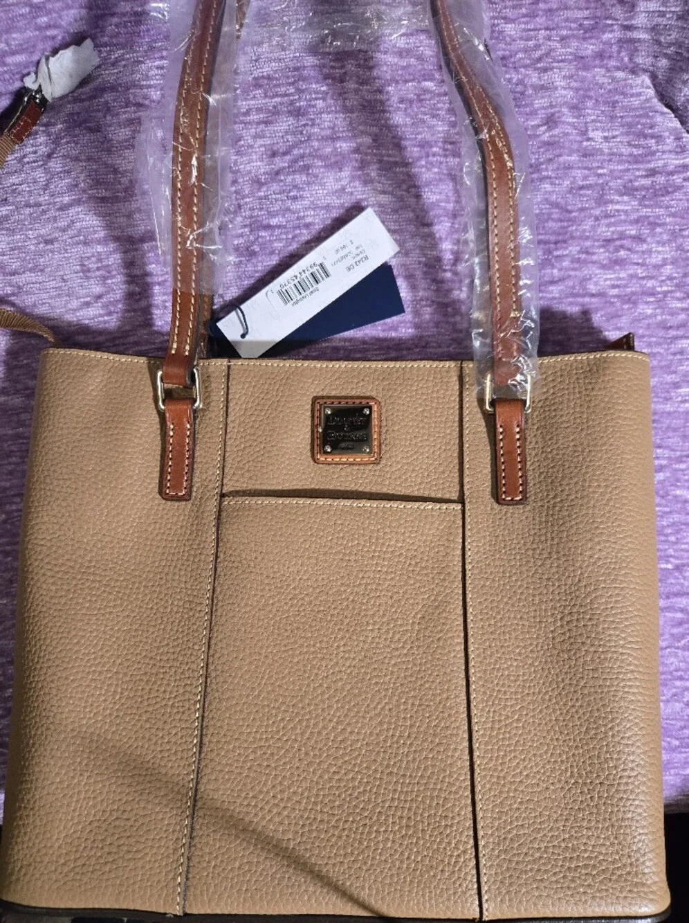 Dooney & Bourke. Small Lexington. Desert.Pebble Leather Shoulder Tote Bag. NWT